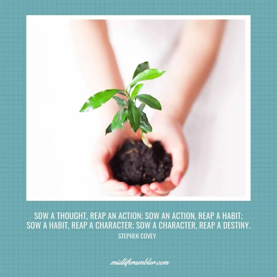 55 Inspirational Quotes for Your Vision Board - Sow a thought, reap an action; sow an action, reap a habit; sow a habit, reap a character; sow a character, reap a destiny. - Stephen Covey