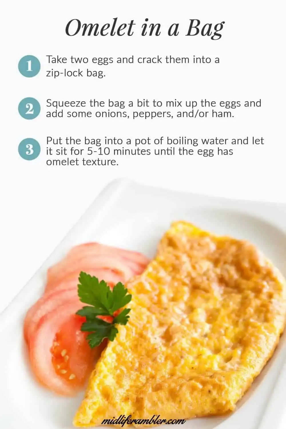 Directions to make Omelet in a Bag