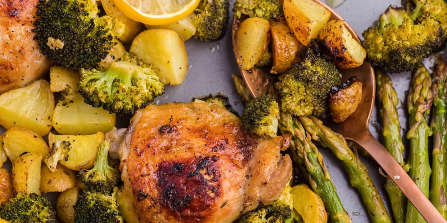 Midlife Rambler Home 4 Lemon Garlic Sheet Pan Chicken and Veggies Heading