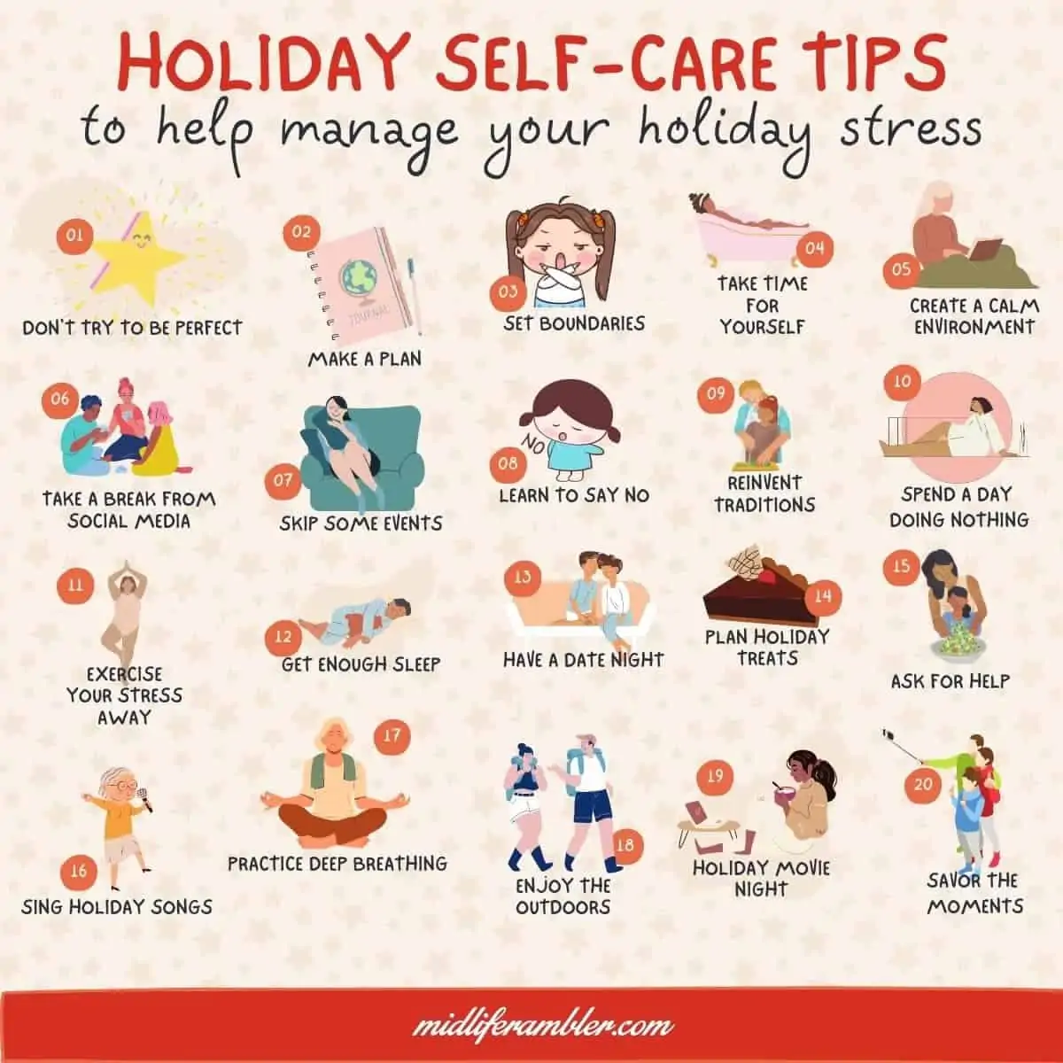 25 Essential Tips for Holiday Self Care - Manage Holiday Stress! 3 Holiday Self-Care Tips