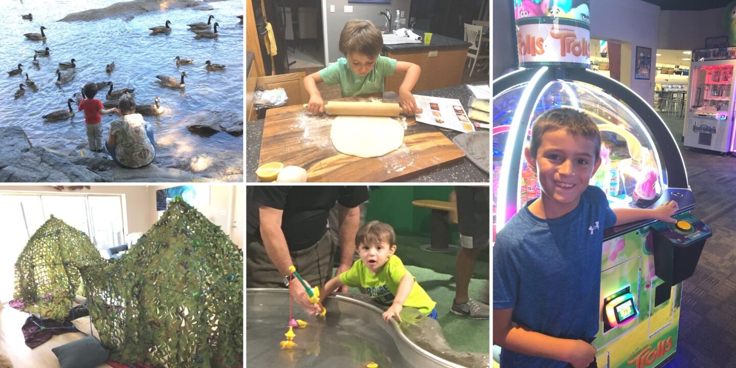 collage of activities with my grandchildren
