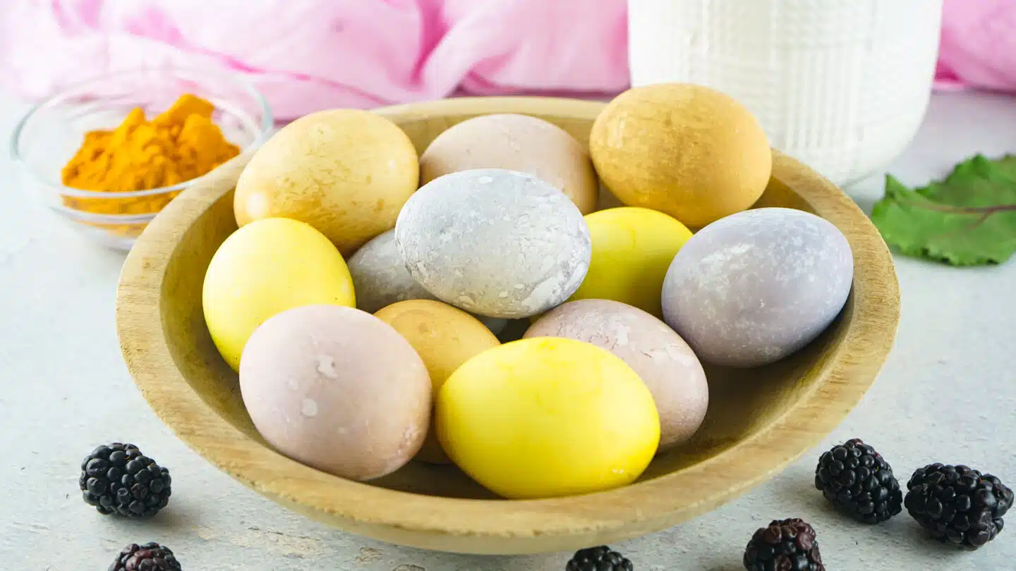 naturally dyed Easter eggs